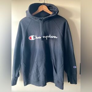 Champion Men's Black Hoodie with Logo